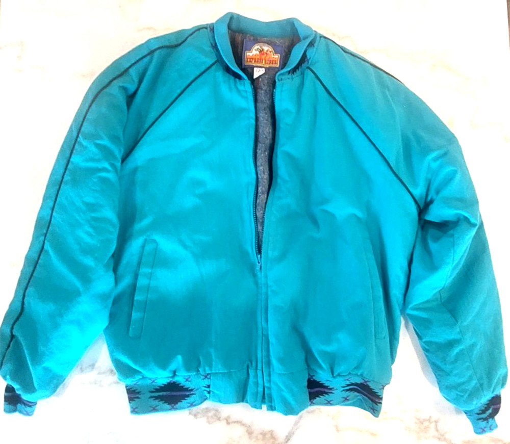 Vintage Express Rider Jacket Mens M Aztec Western Lined Corduroy Collar Rodeo